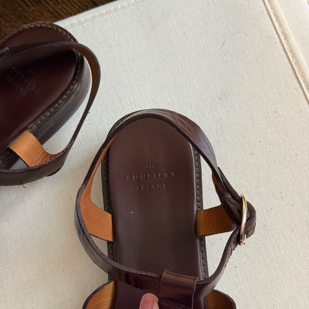 SEZANE brown leather fisherman sandal - Picture 3 of 7